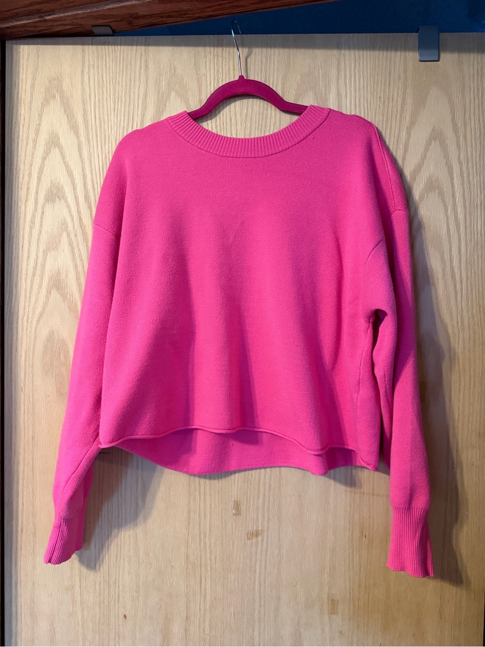 Lulu's Vibrant Hot Pink Crewneck Sweater
